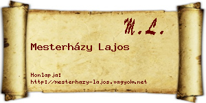 Mesterházy Lajos névjegykártya