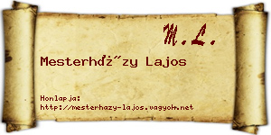 Mesterházy Lajos névjegykártya